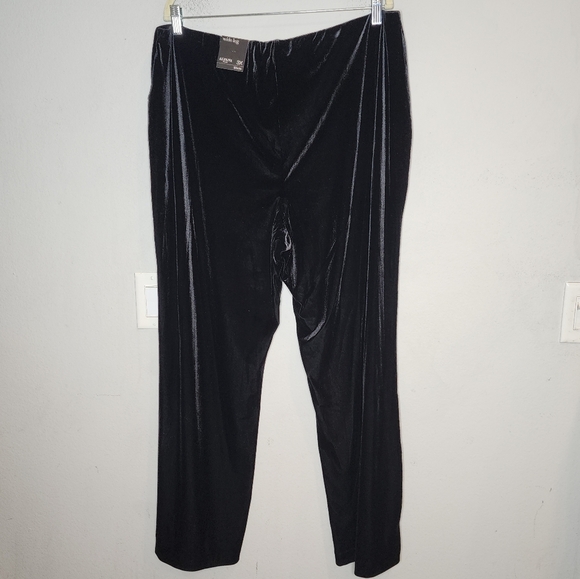 NWT Alfani Velvet Black Wideleg Pull On Stretchy Pants Womens Size 3X - Picture 12 of 14